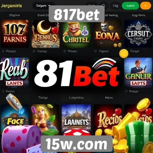 Variedade de jogos disponíveis na 817bet